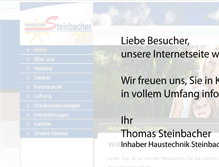 Tablet Screenshot of haustechnik-steinbacher.de